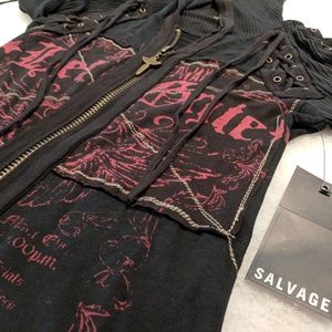 Salvage Zipper Hooded Sweater Dress - XS